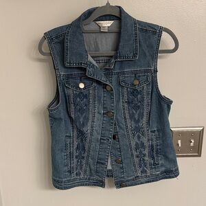 Christopher & Banks Blue Denim Vest